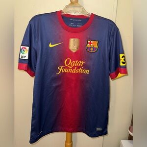 Nike men’s Barcelona Messi Blue and Red Soccer Jersey L